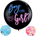36inch Boy or Girl Gender Reveal Balloon Black Latex