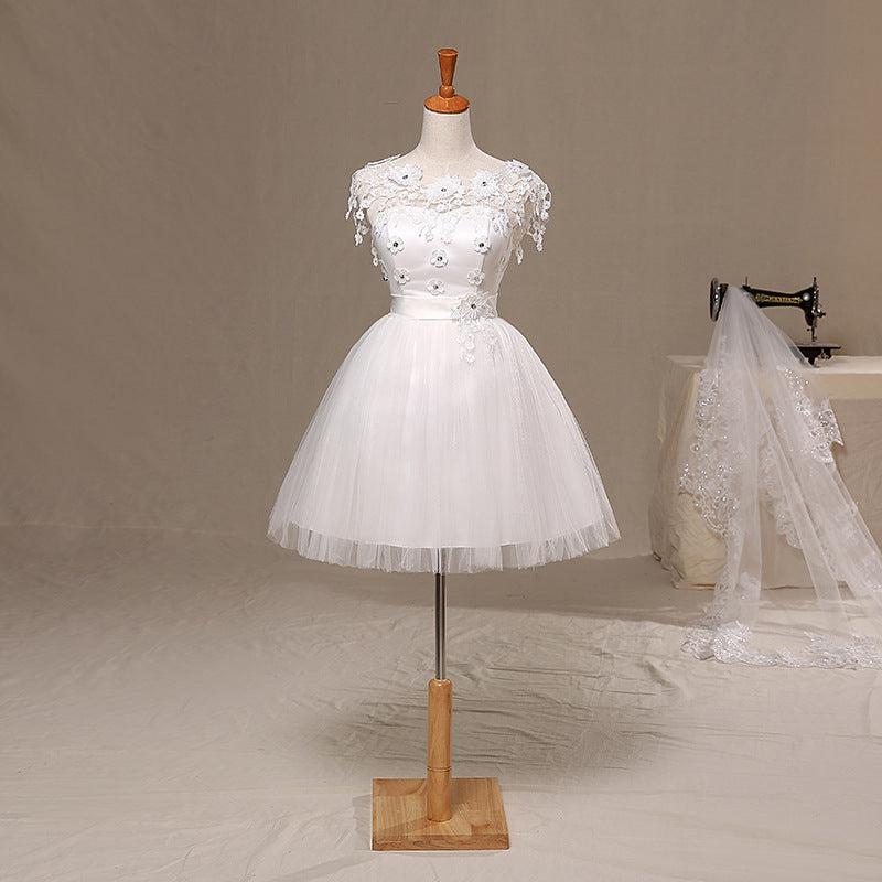 Elegant Lace Flower Shoulder Dress With Intricate Detailing For Weddings And Special Occasions