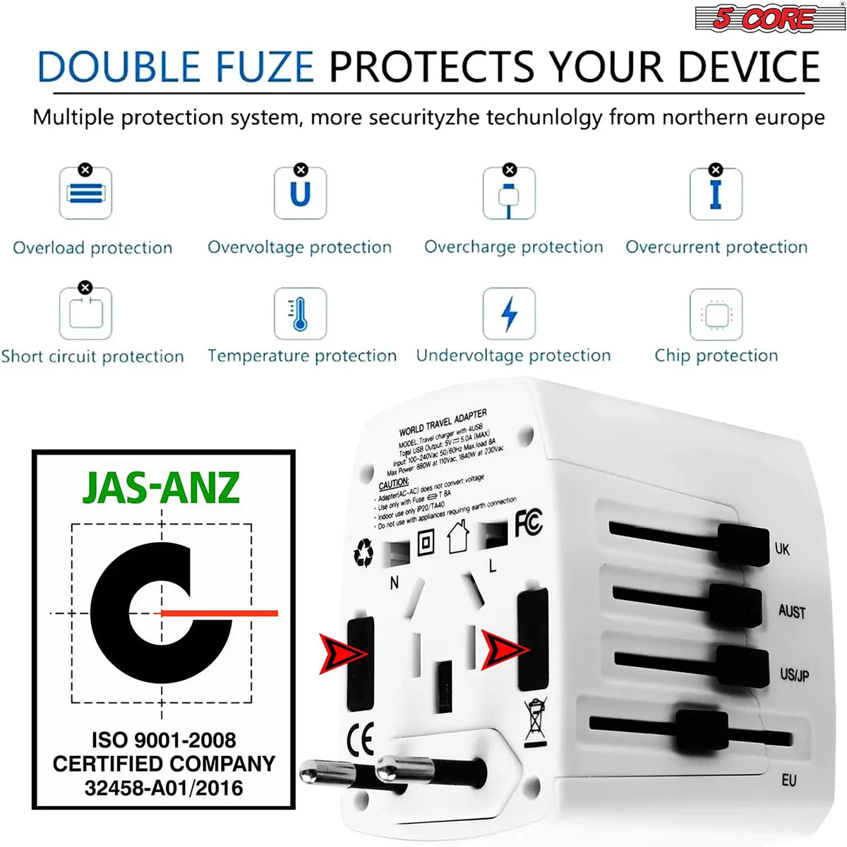 Universal Travel Adapter International Power Adapters 3