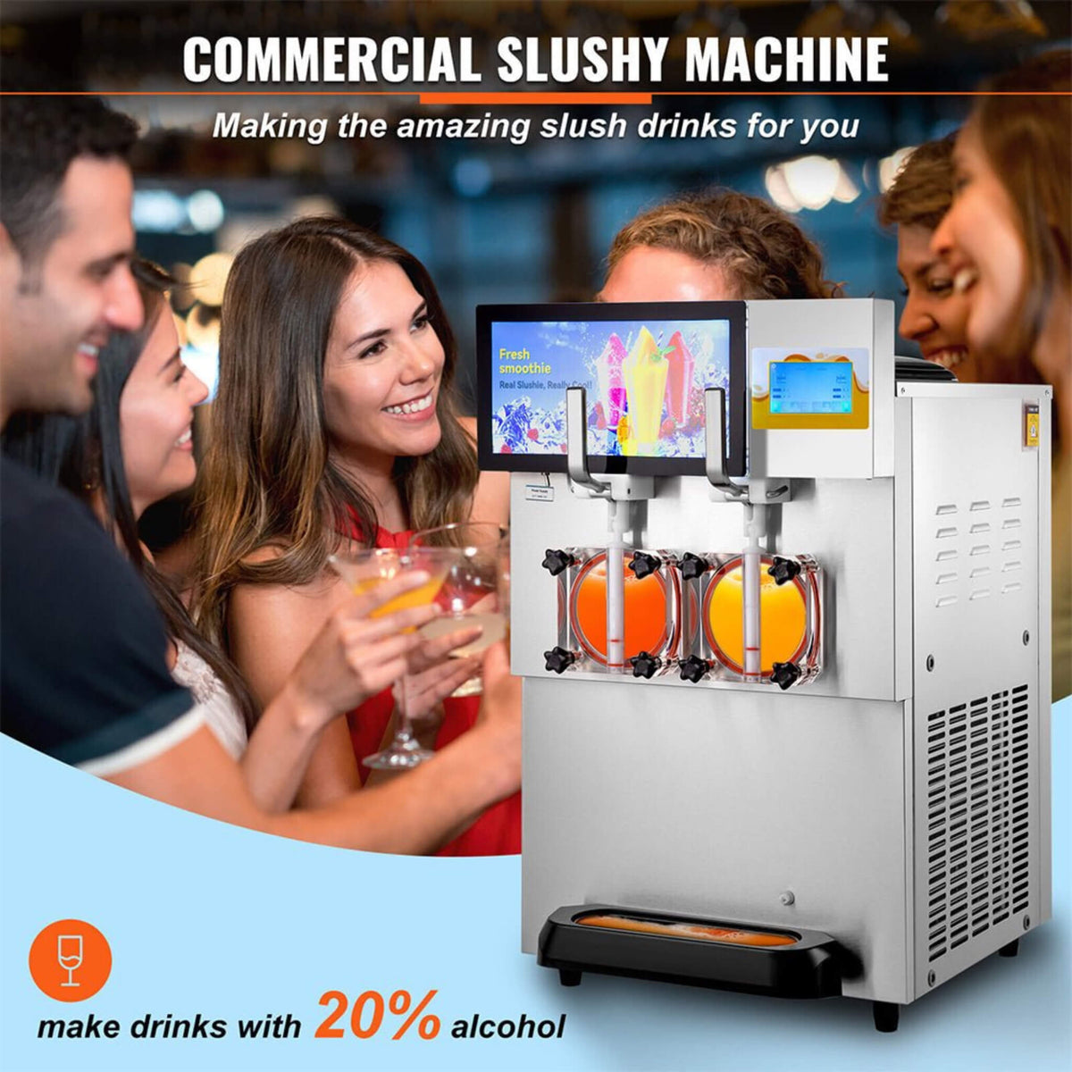 Commercial 16L 1155W Double Frozen Margarita Ice Slushie Drink