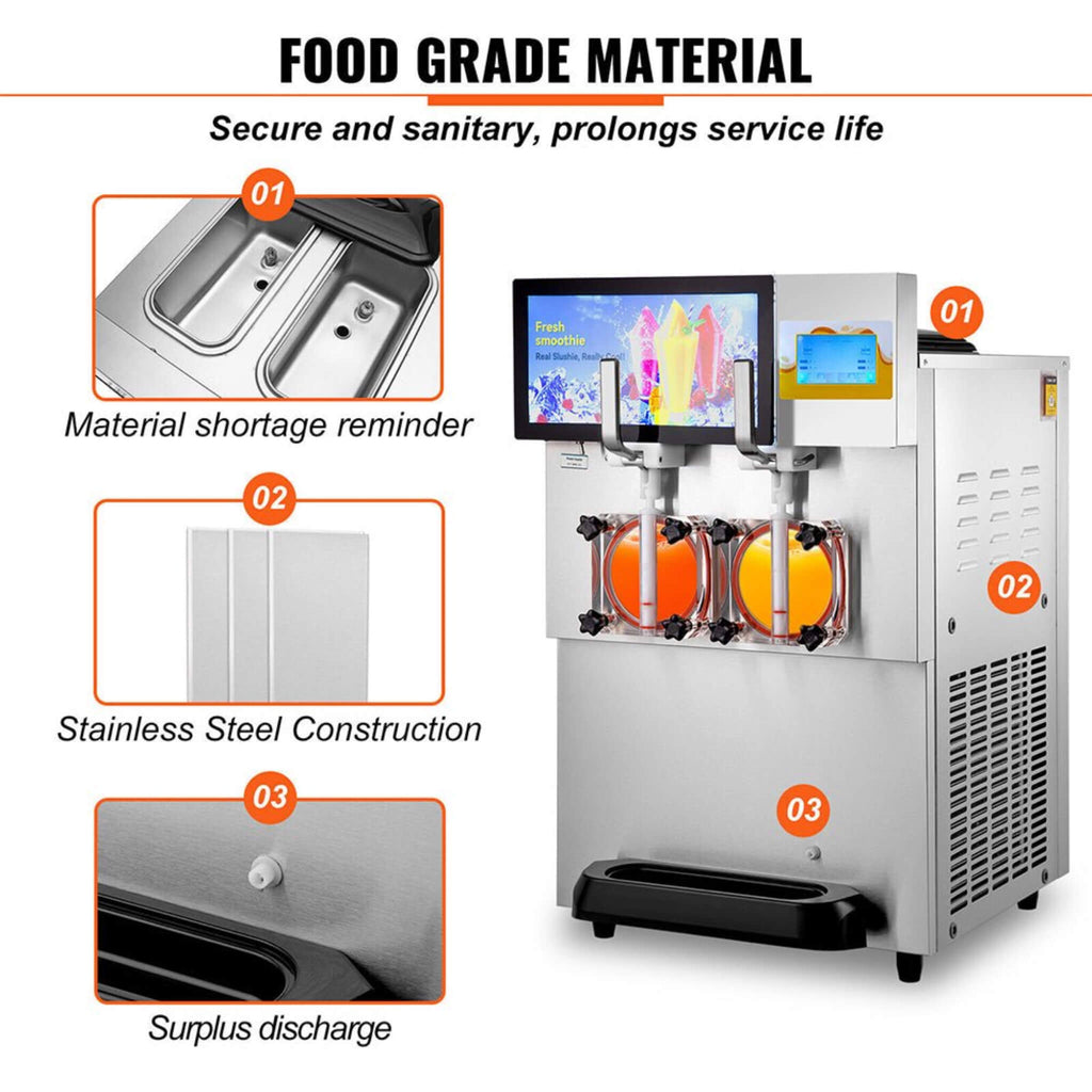 Commercial 16L 1155W Double Frozen Margarita Ice Slushie Drink
