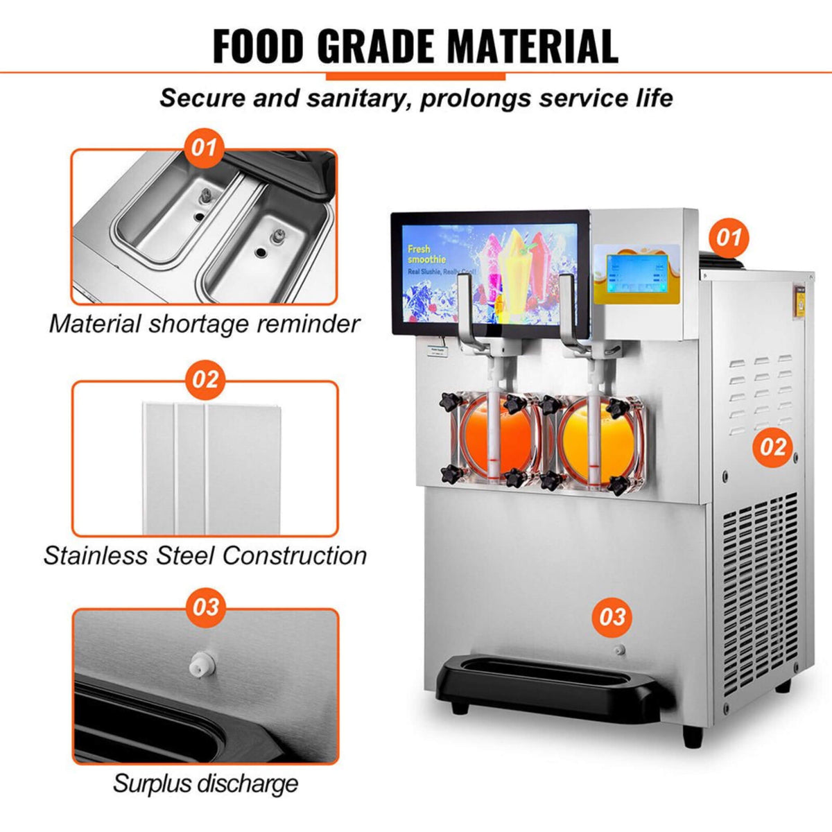 Commercial 16L 1155W Double Frozen Margarita Ice Slushie Drink
