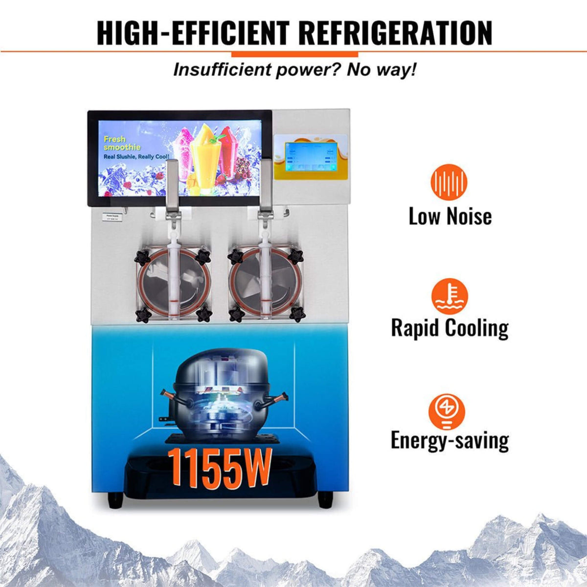 Commercial 16L 1155W Double Frozen Margarita Ice Slushie Drink