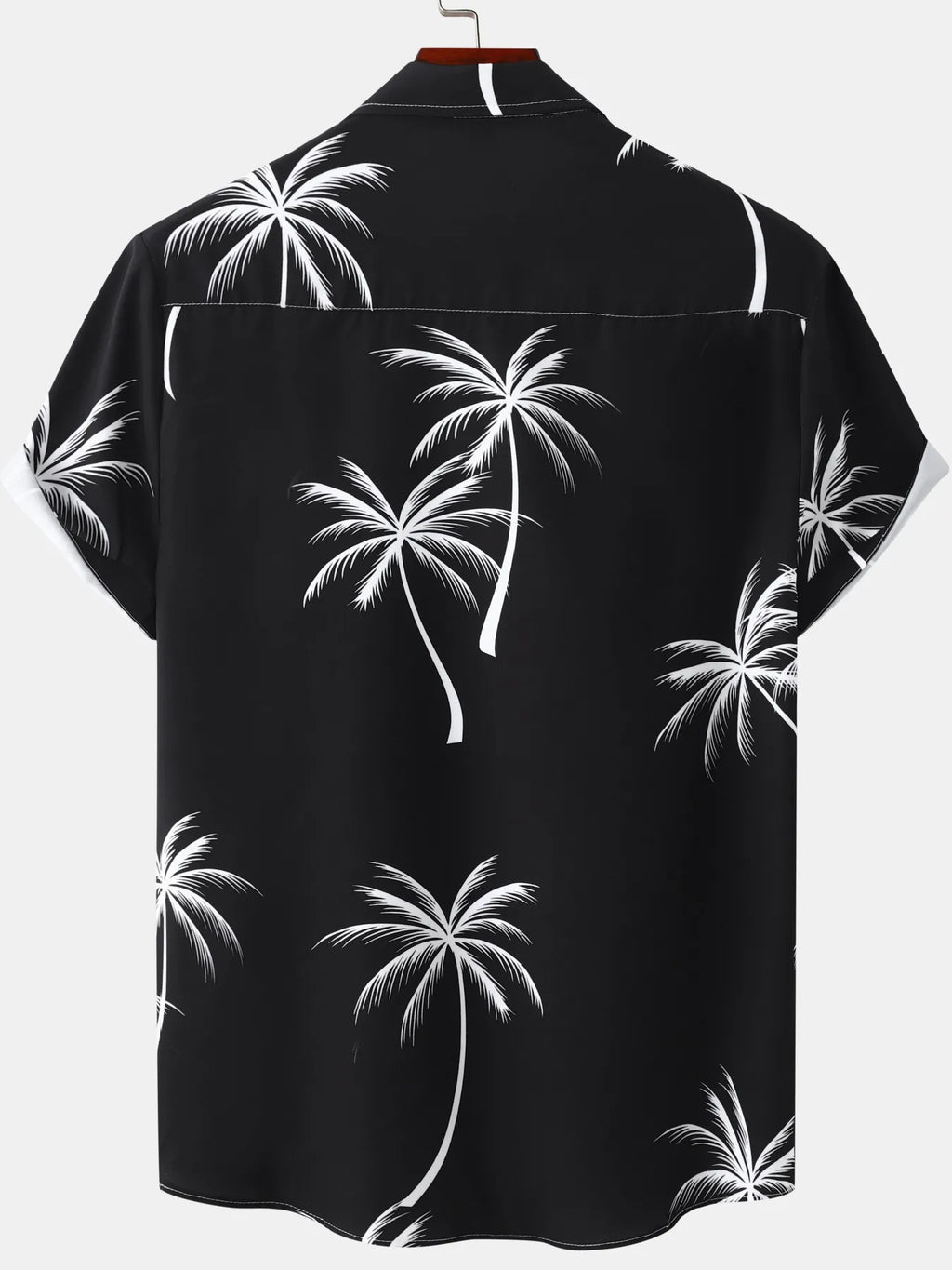 Men's Plus Size Tropical Palm Print Short Sleeve Button Down Shirt