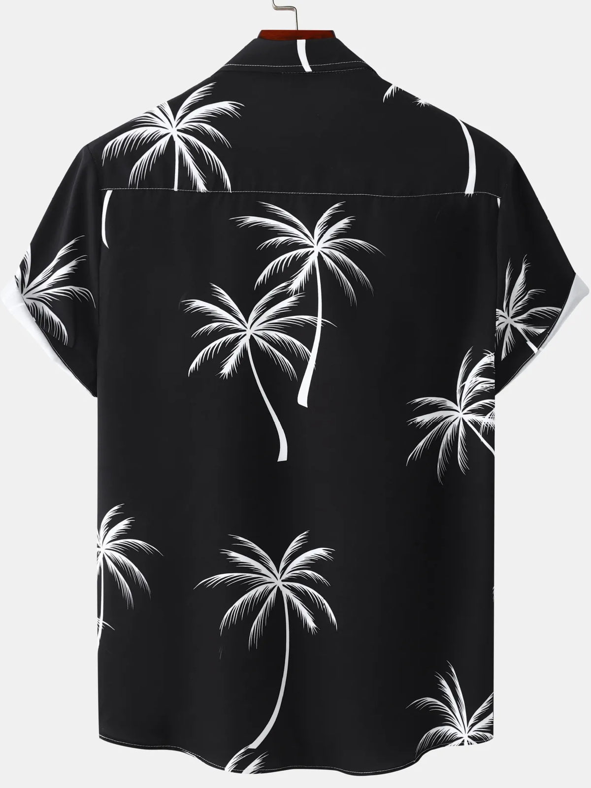 Men's Plus Size Tropical Palm Print Short Sleeve Button Down Shirt