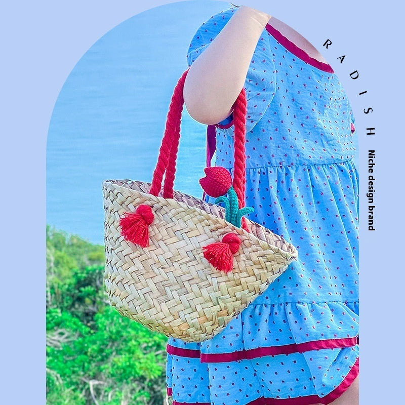 Crochet Tulip Vegetable Basket Handbag