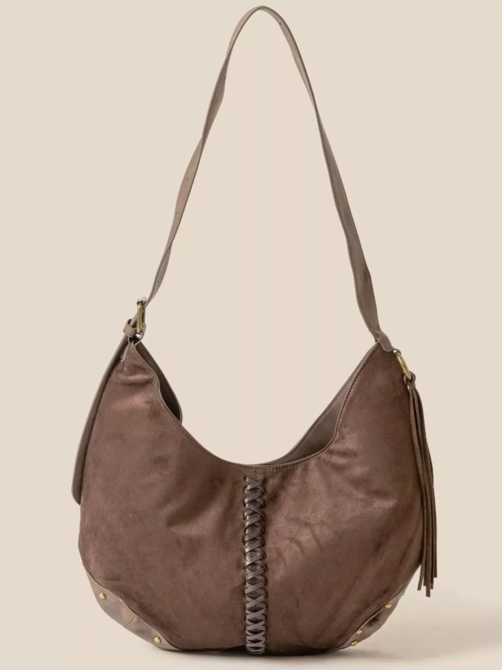 Fame Braided Detail Hobo Shoulder Bag