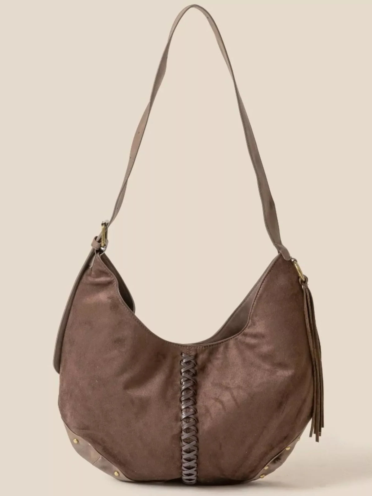 Fame Braided Detail Hobo Shoulder Bag