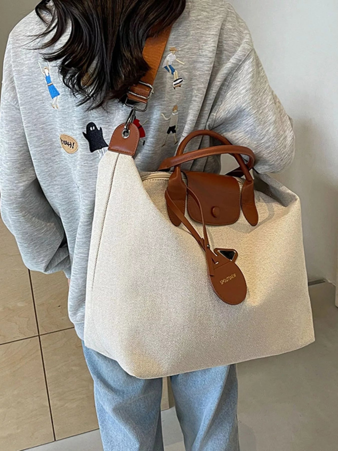 Canvas Travel Bag with Detachable Strap