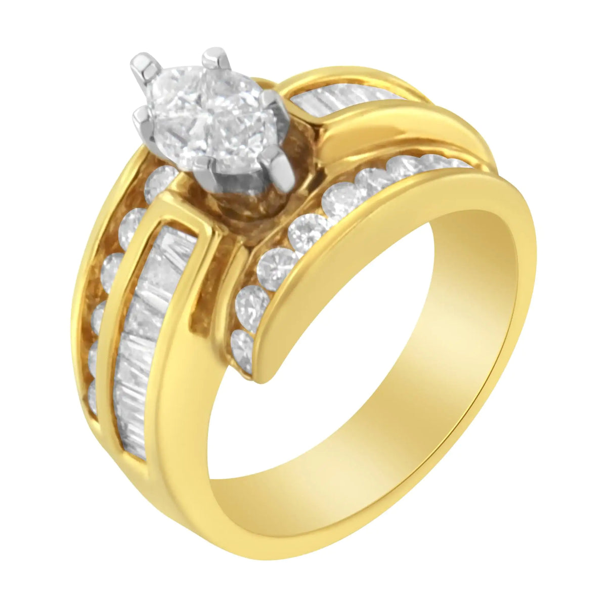 14KT Two-Tone Diamond Cocktail Ring