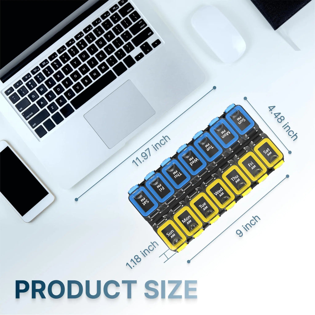 Weekly Pill Organizer 2 Times Day Am Pm Pill Case Pill Box