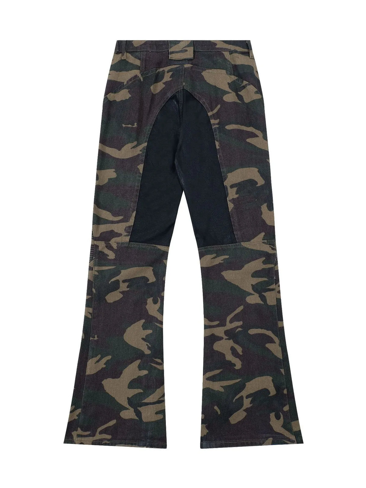 Men's Camouflage Bootcut Jeans with Seam Detail
