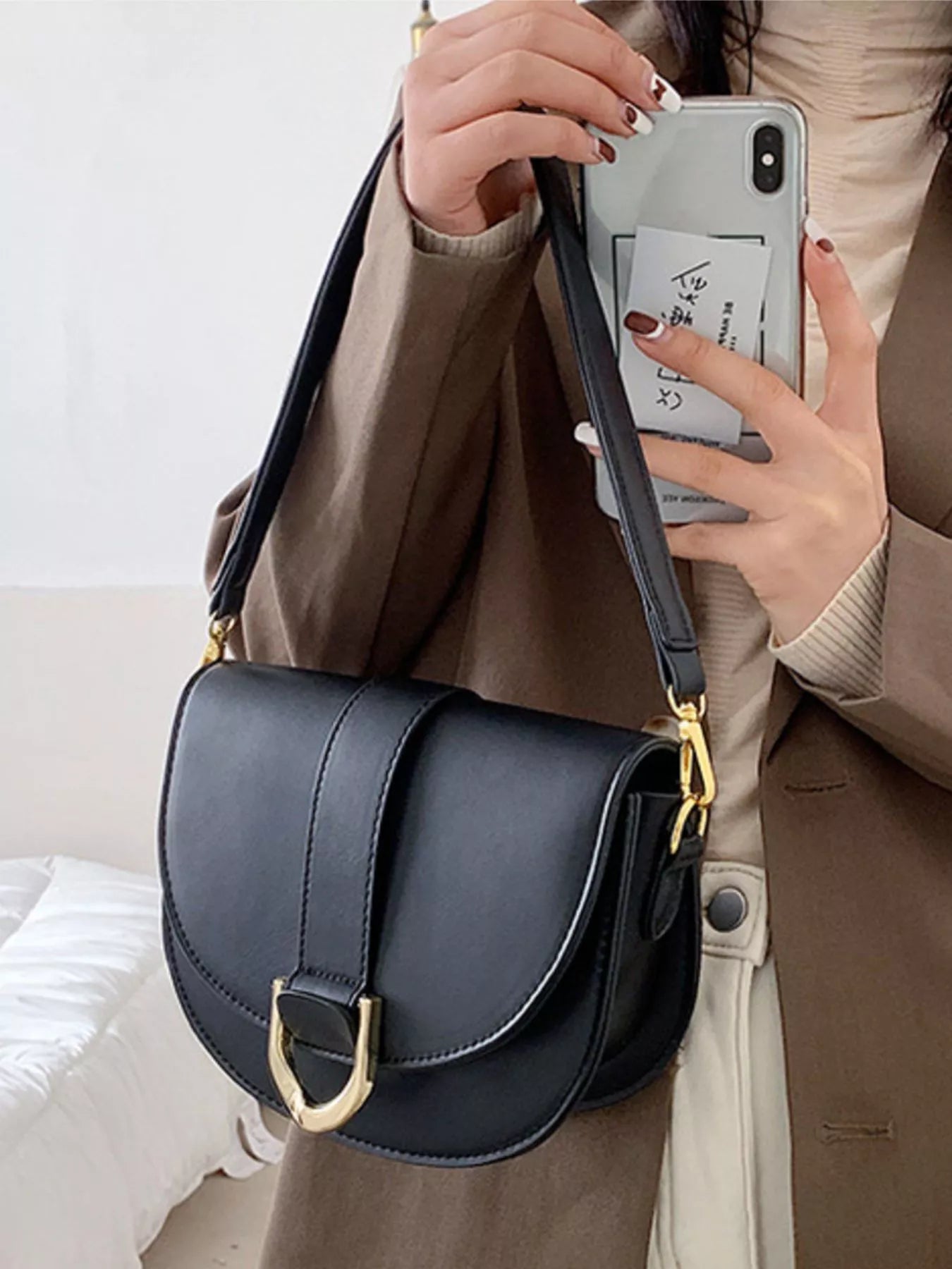 Buckle Flap Crossbody Bag