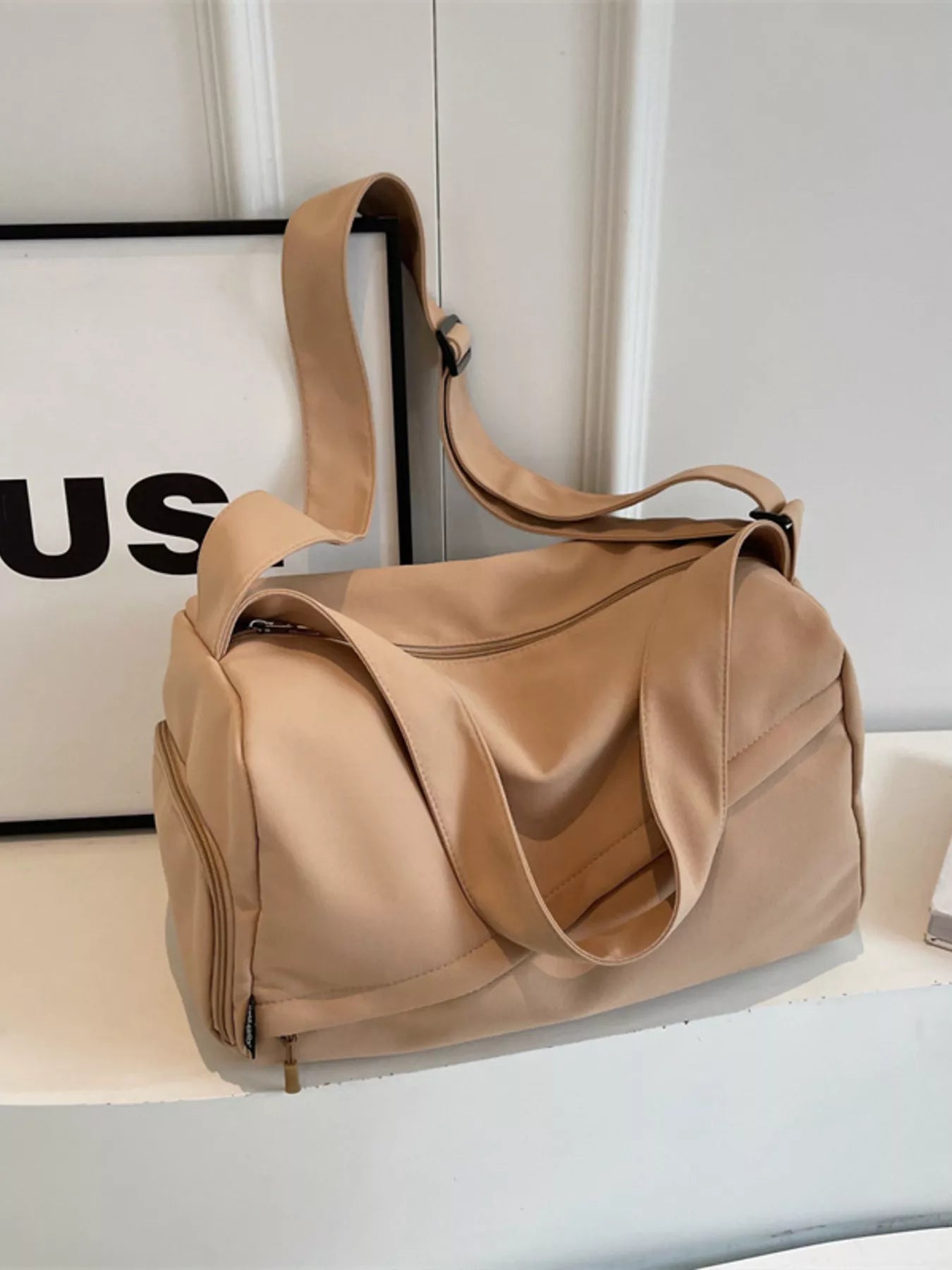 Adjustable Strap Solid Color Travel Bag