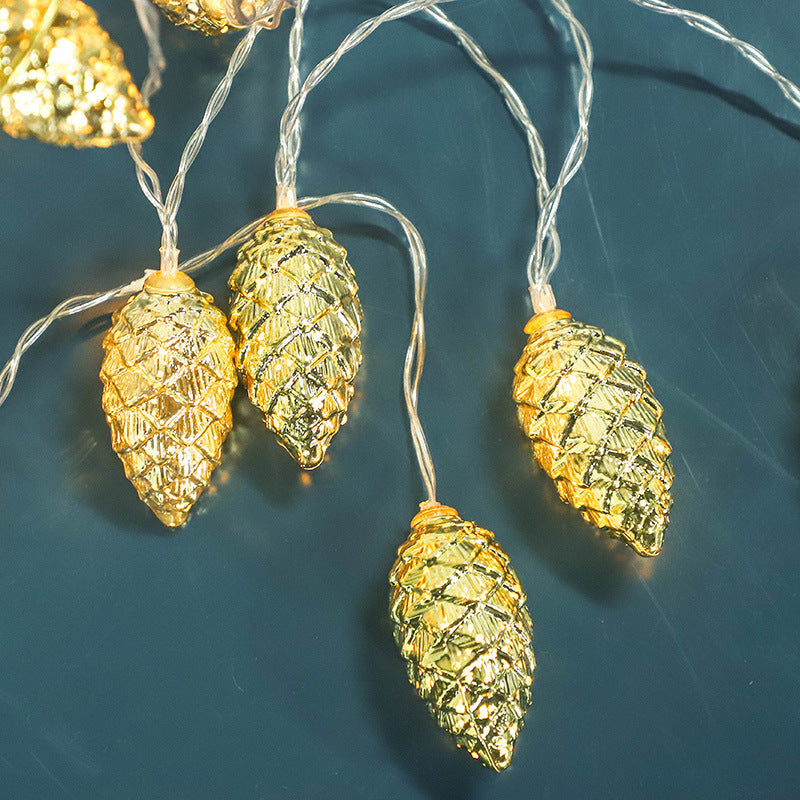 Christmas Pine Cone Simulation String Lights