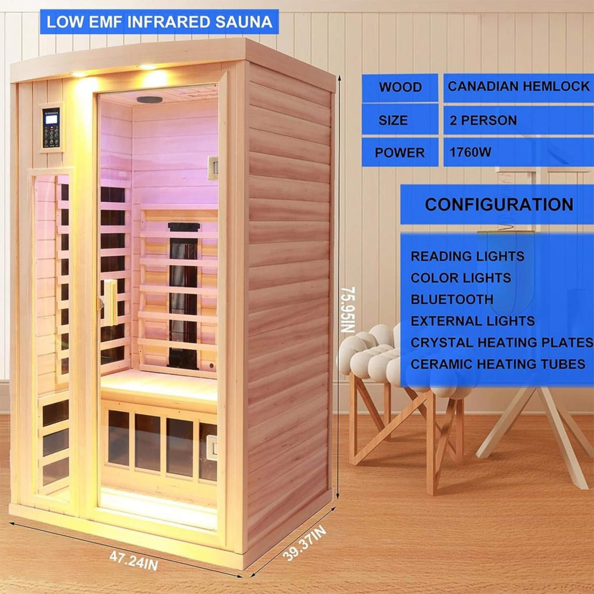 [SAK25714] Orien Premium 2-Person Sauna