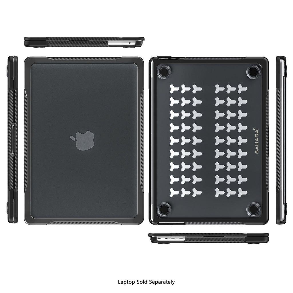MacBook Air 13.6-inch (M3-M5) Clear/Black Case – Shock-Absorbing Corners | Raider Series