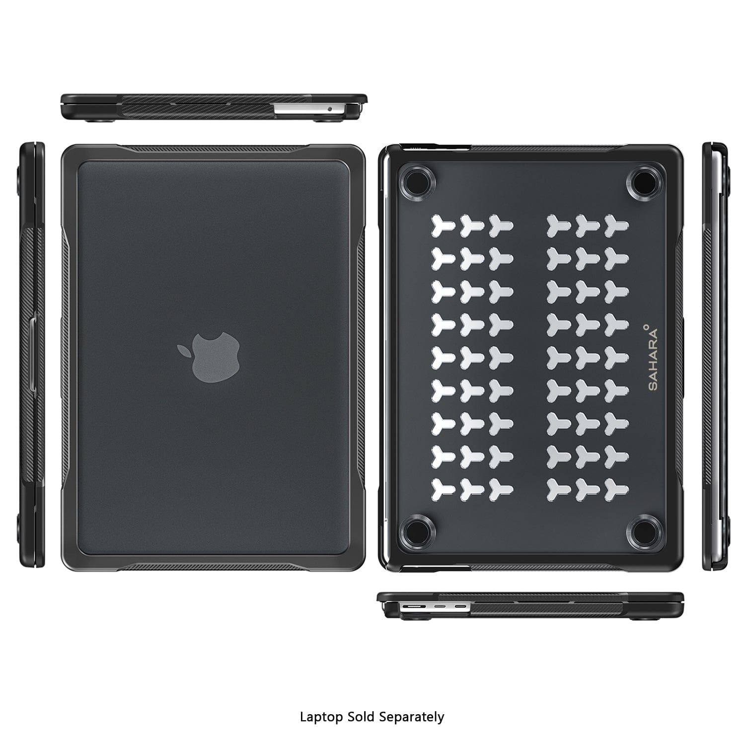 MacBook Air 13.6-inch (M3-M5) Clear/Black Case – Shock-Absorbing Corners | Raider Series