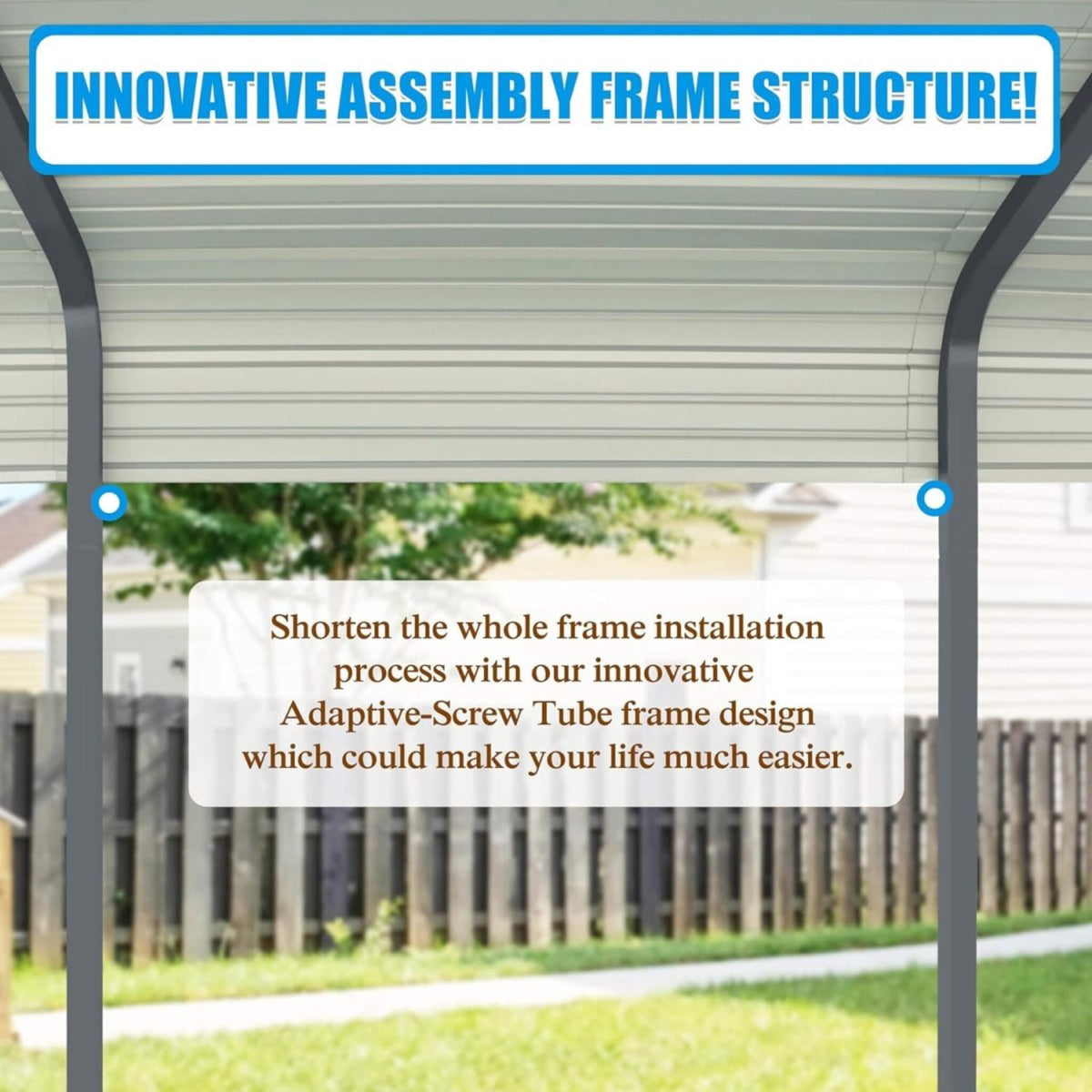 [20X20Ft] Extra-Large Premium Heavy-Duty Outdoor Metal Carport Sh