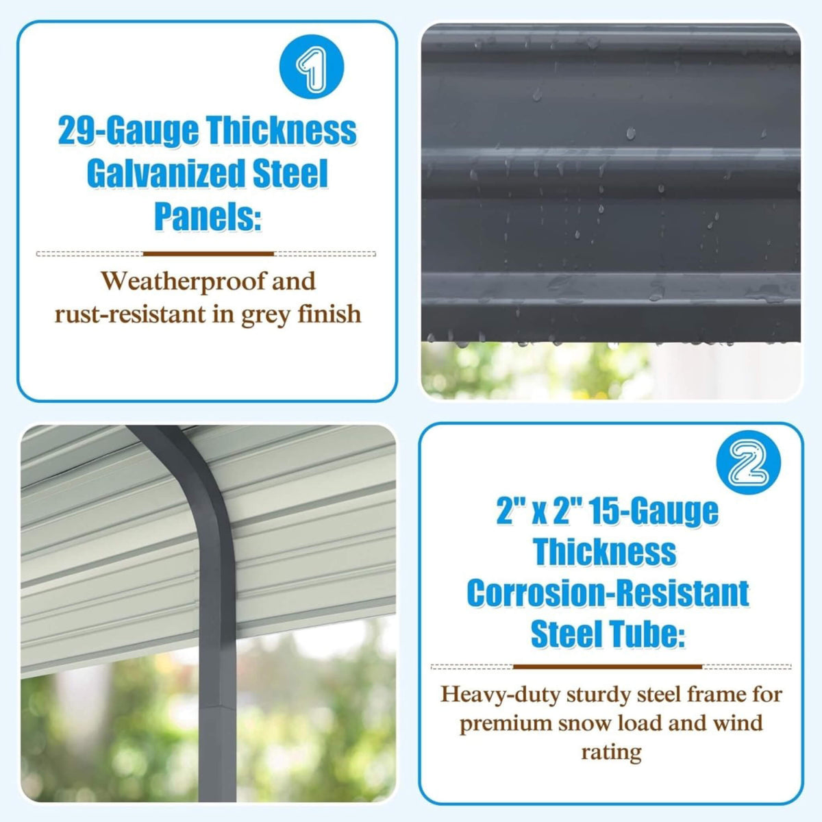 [20X20Ft] Extra-Large Premium Heavy-Duty Outdoor Metal Carport Sh