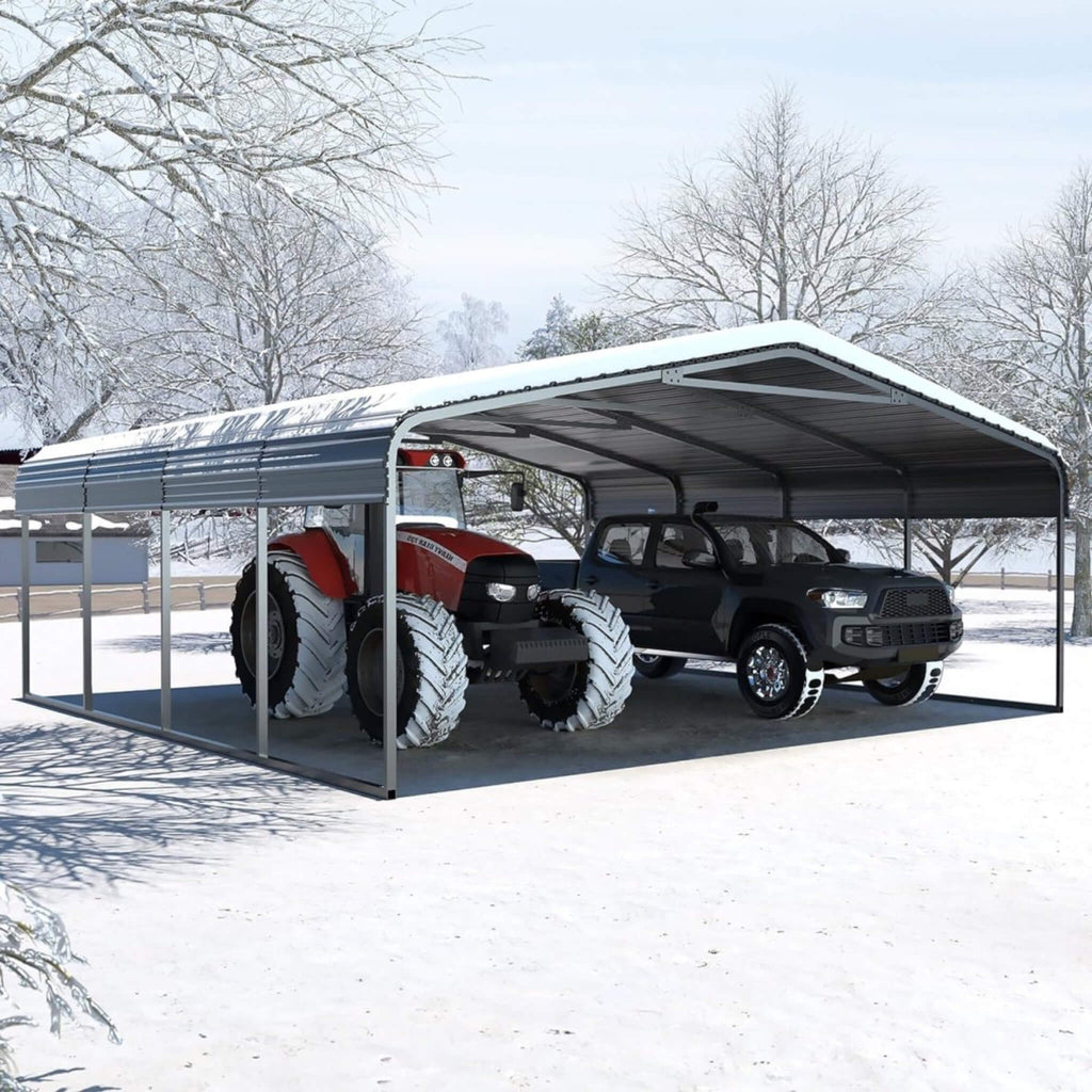 [20X20Ft] Extra-Large Premium Heavy-Duty Outdoor Metal Carport Sh