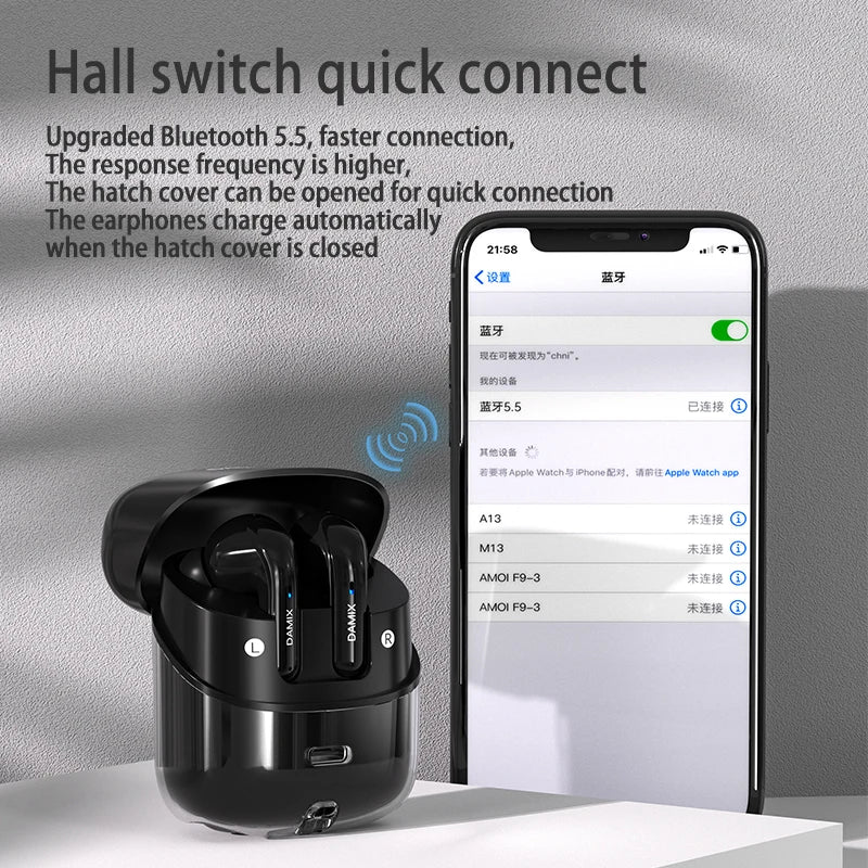 Wireless Bluetooth earphones 4 earphones 2 pairs couple sports and esports TWS5.5
