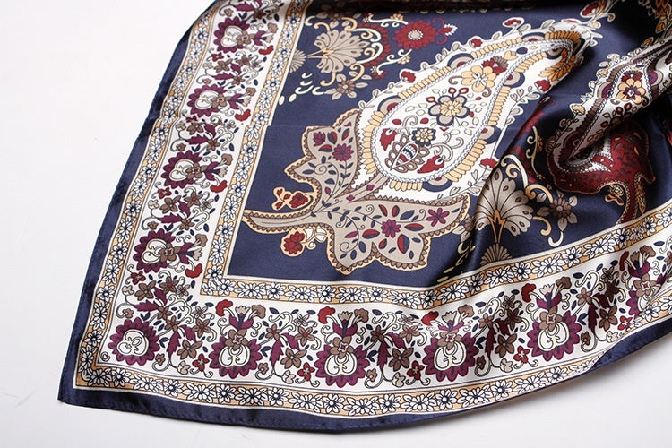 Artificial Silk Small Square Towel Chinese Style