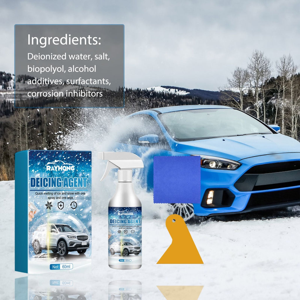 Deicing Agent, Winter Car Glass Fast Melting Snow Remover Front Windshield Snow Repellent