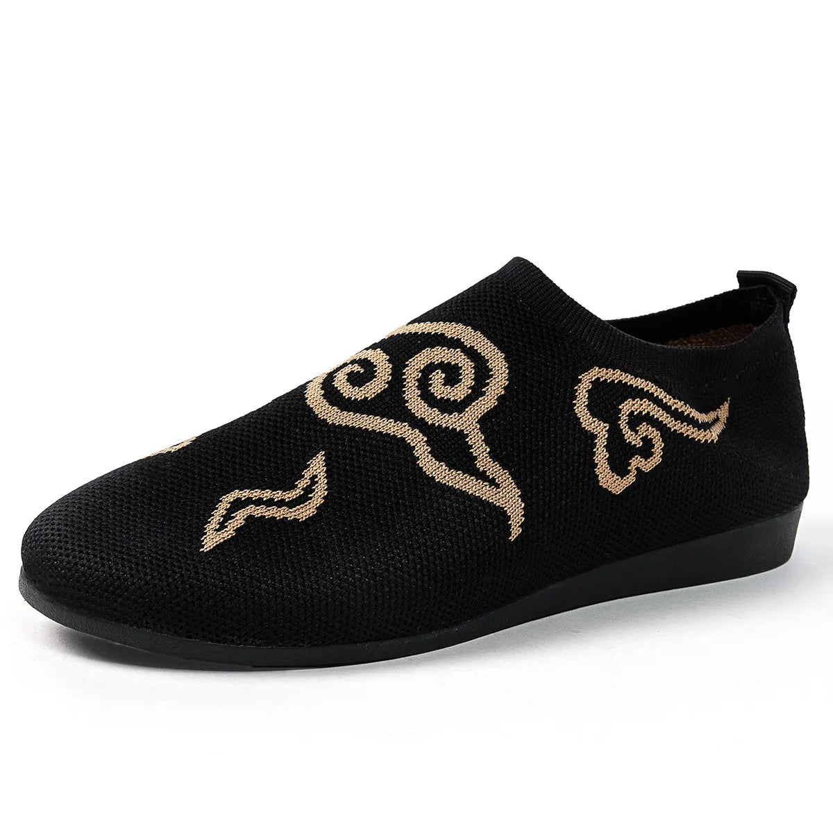 Knit Clound Pattern Flat Loafers