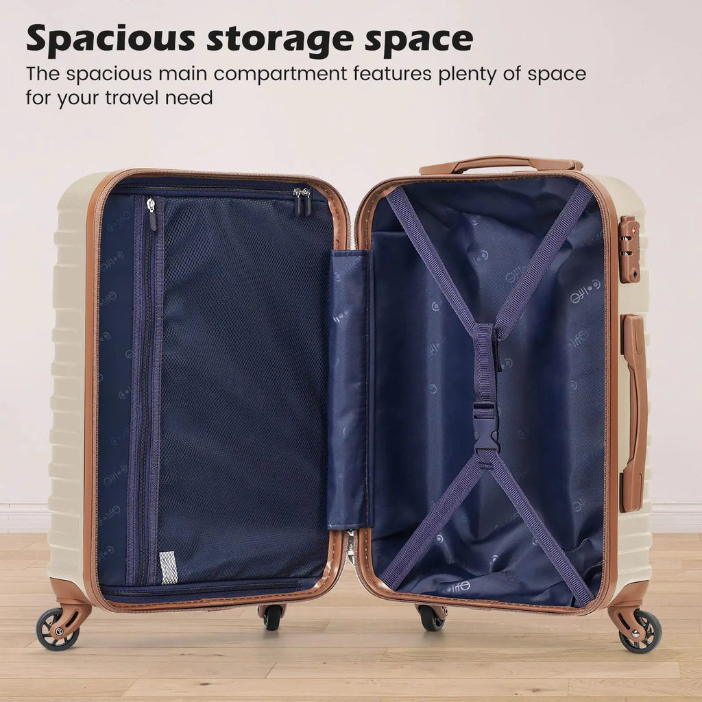 Coolife 3 Piece Hardside Luggage Set
