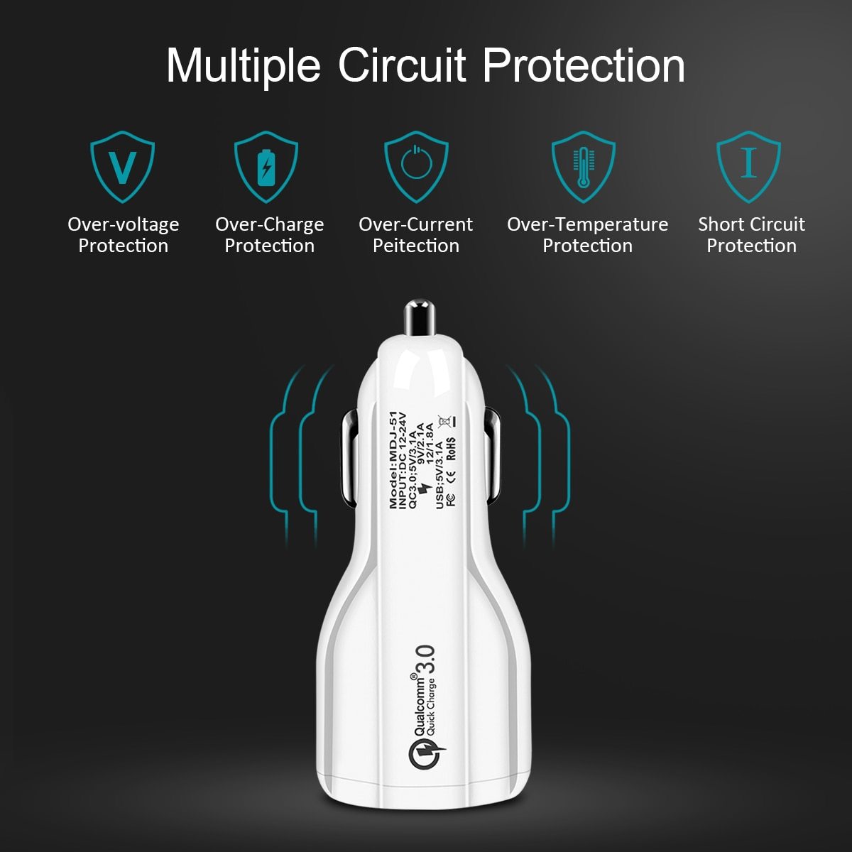 Quick Charge 3.0 Dual USB Car Charger