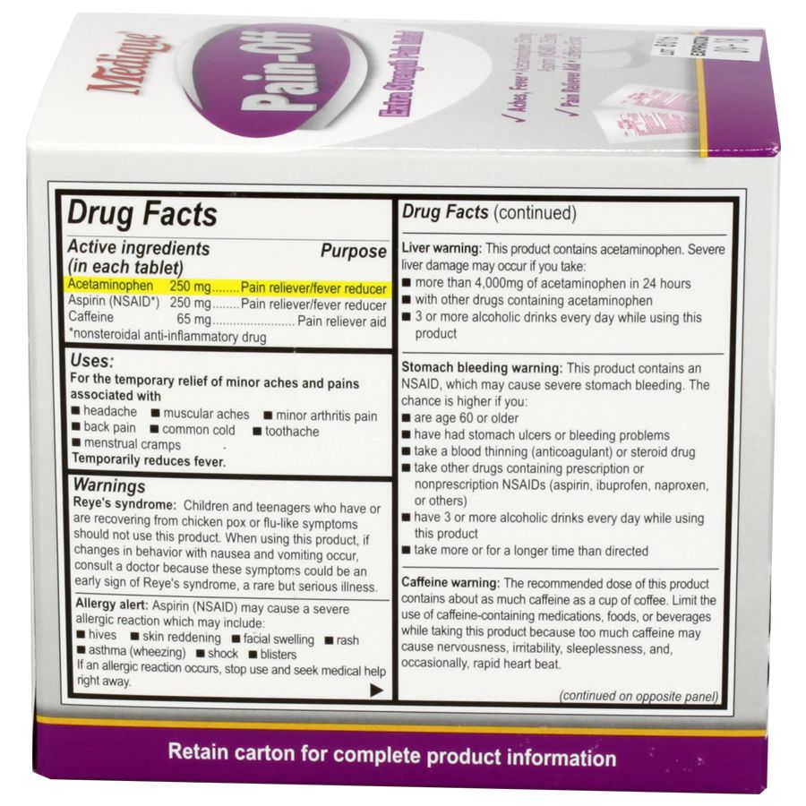 Pain-Off Extra-Strength Pain Relief, 100/Box