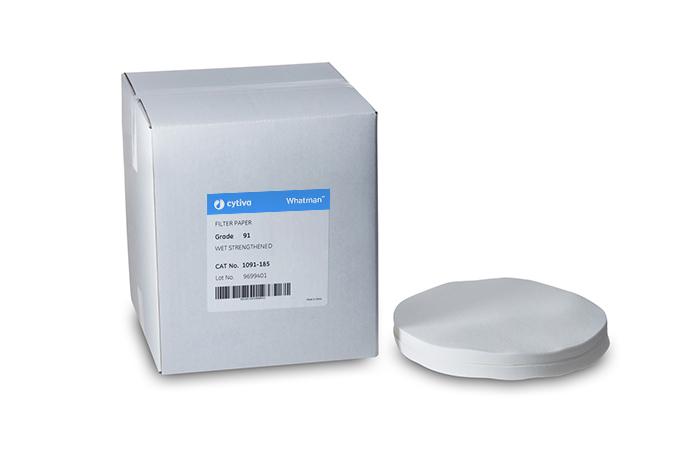 Whatman 1091-240 Filter Circles, 240mm Dia, Wet Strengthened Grade 91, 1000/pk (PN:1091-240)