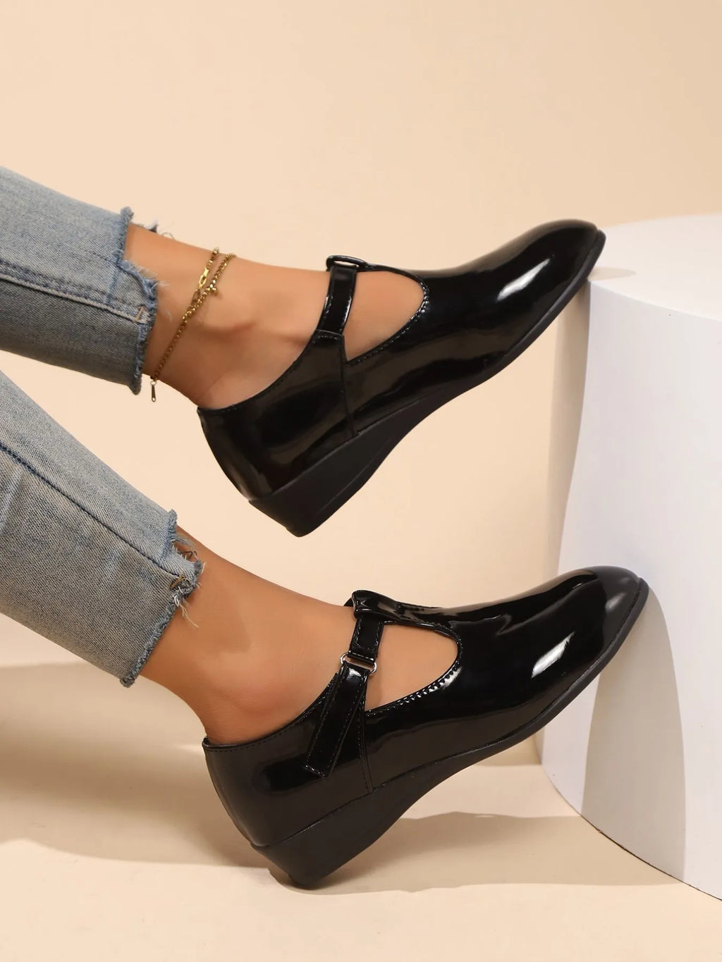 Point Toe Wedge Loafers