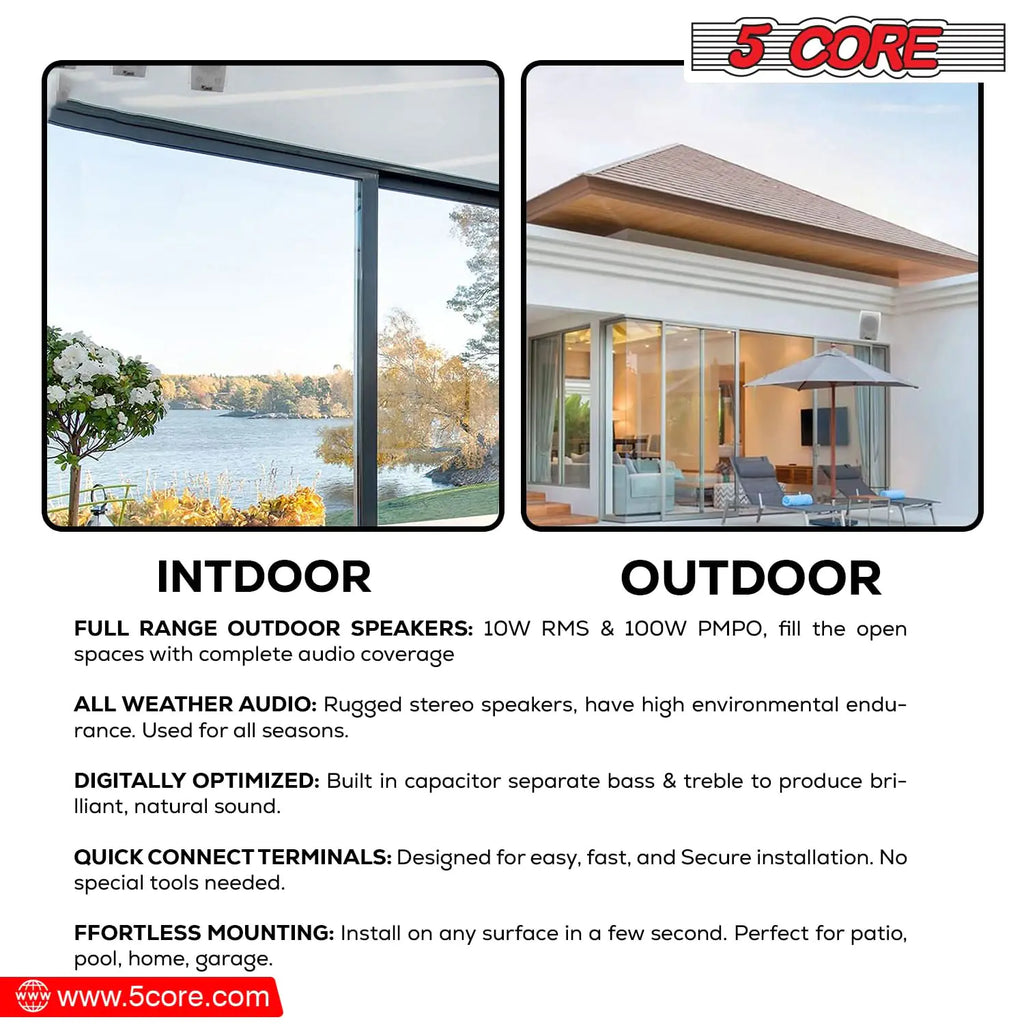 5Core 100W Outdoor Speakers