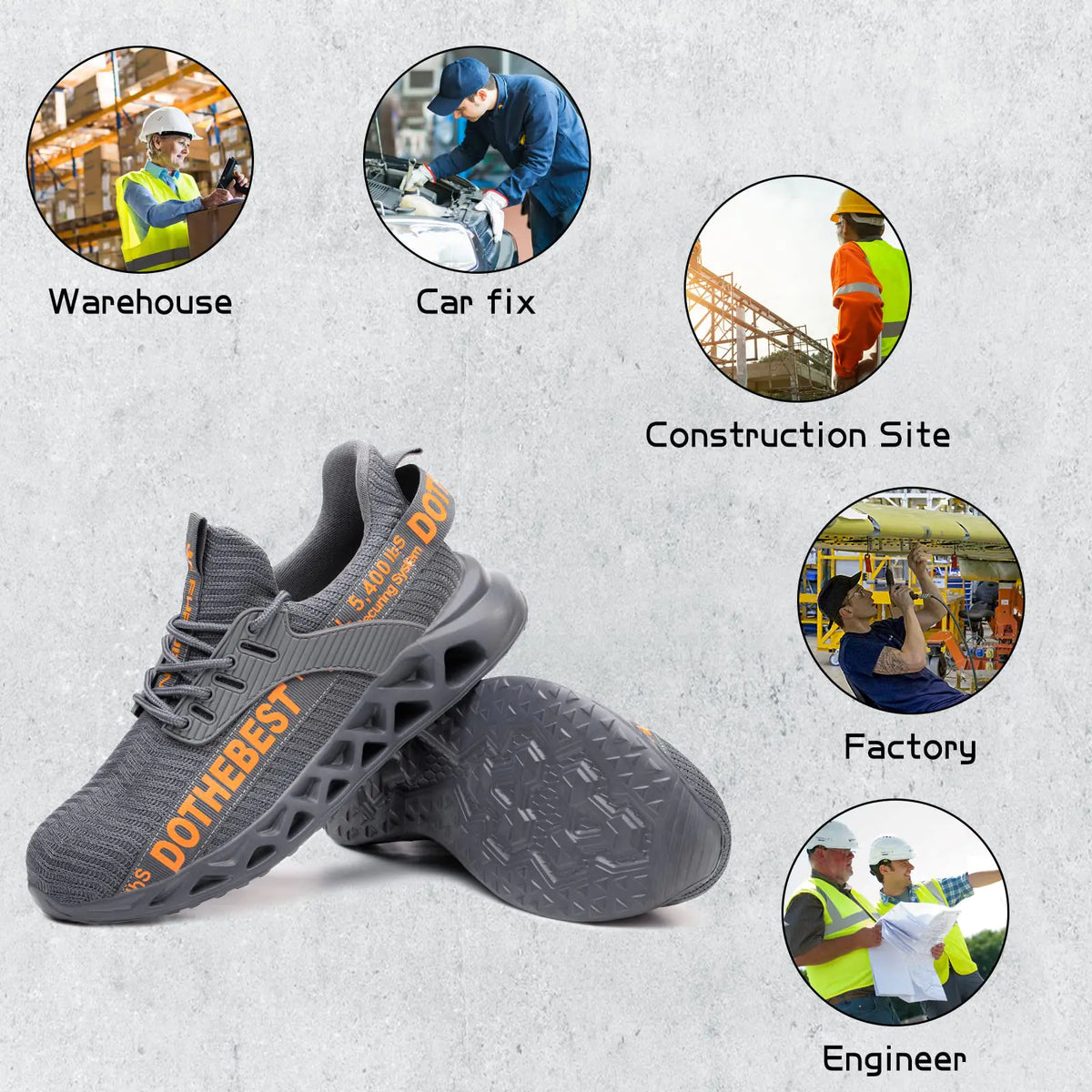 Furuian Waterproof Steel Toe Sneakers