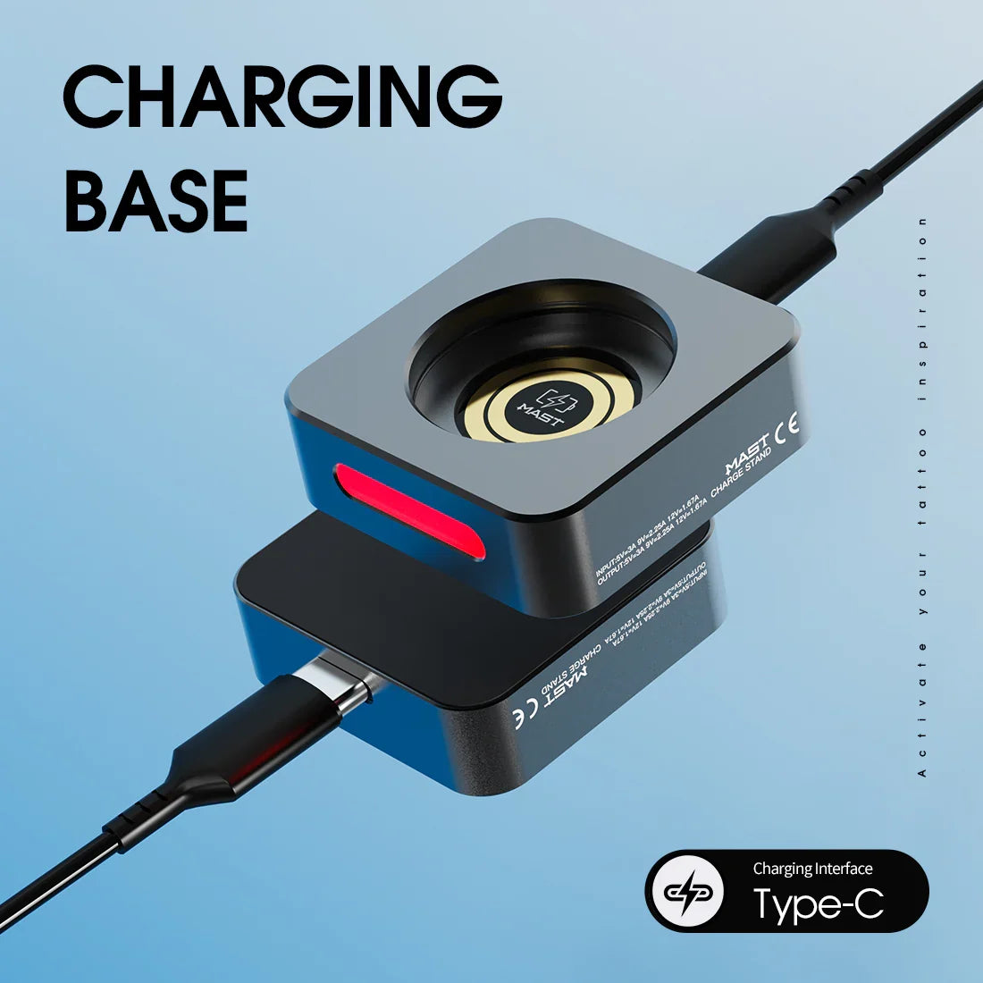 Original Battery&Charging Base For Mast Racer Pro Wireless Tattoo