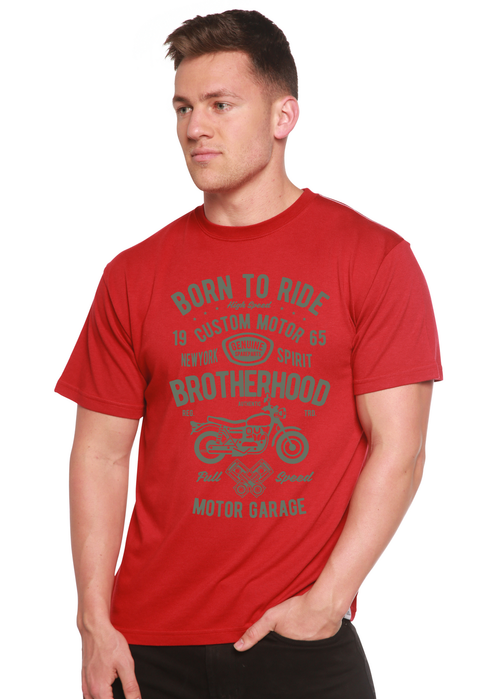 Motorcycle Brotherhood Men's Bamboo Viscose/Organic Cotton Short Sleeve Graphic T-Shirt