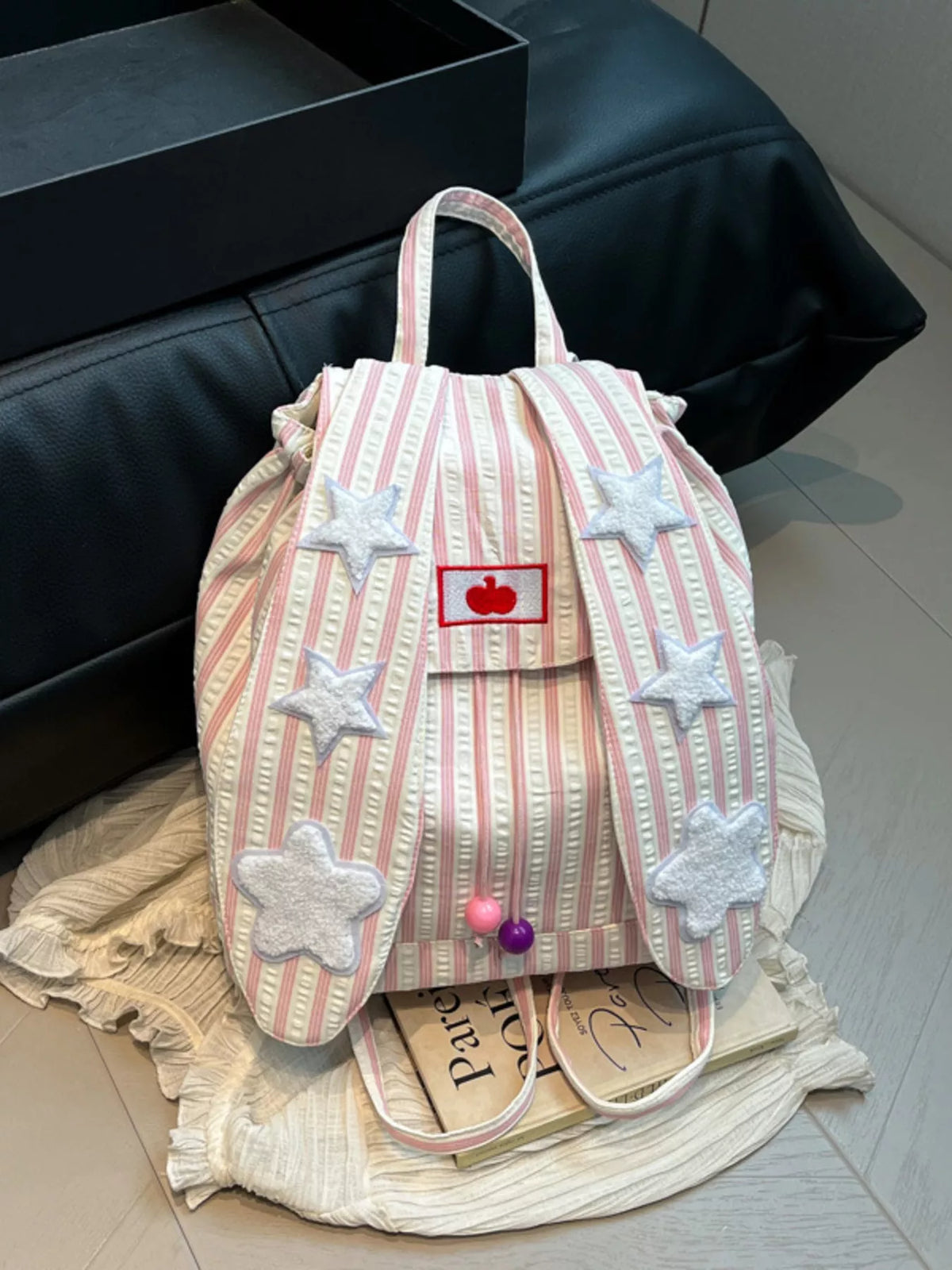Striped Star Bunny Ear Backpack Bag