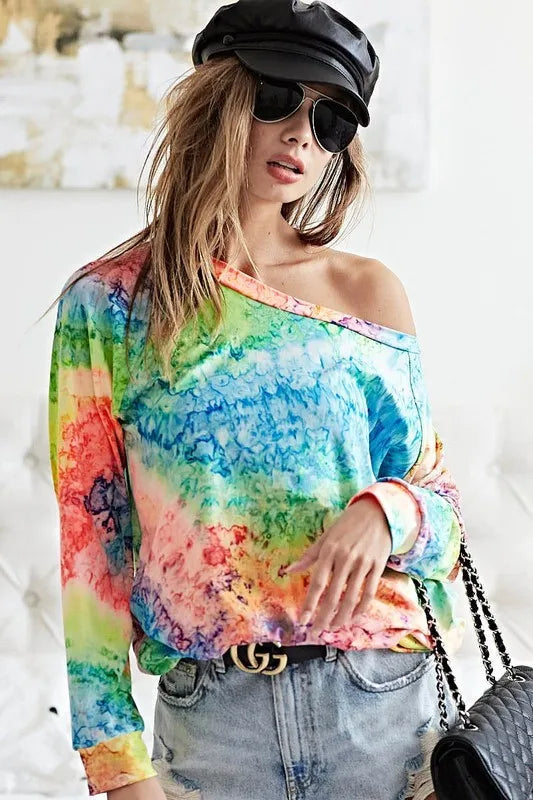 BiBi Tie Dye Soft Knit Jersey T-Shirt