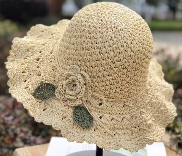 Foldable Floral Straw Sun Hat