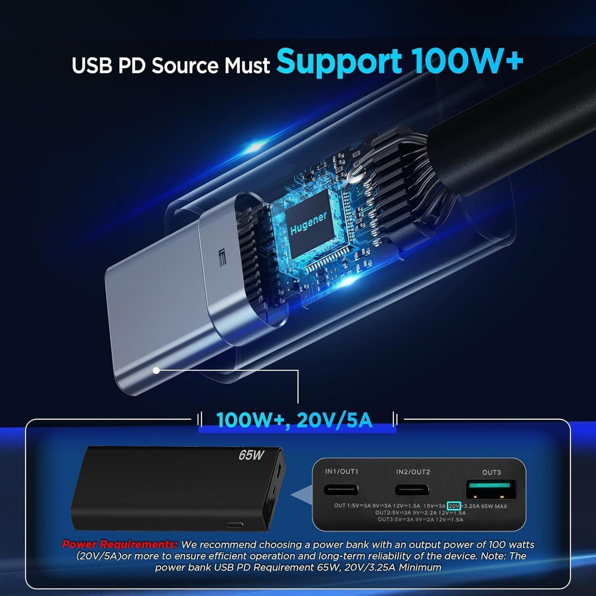 3-in-1 Power Cable Starlink Mini Car Usb-c DC Input 2M-5M