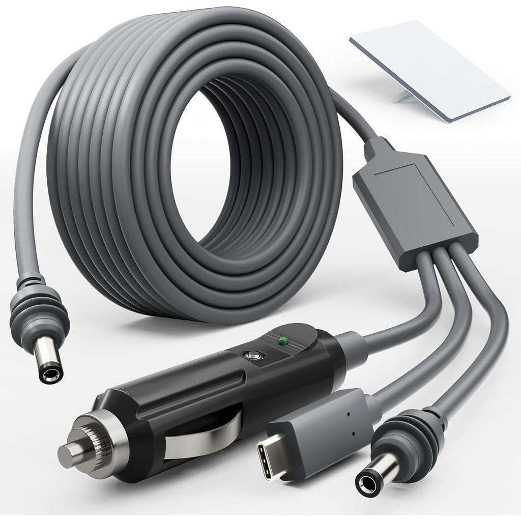 3-in-1 Power Cable Starlink Mini Car Usb-c DC Input 2M-5M