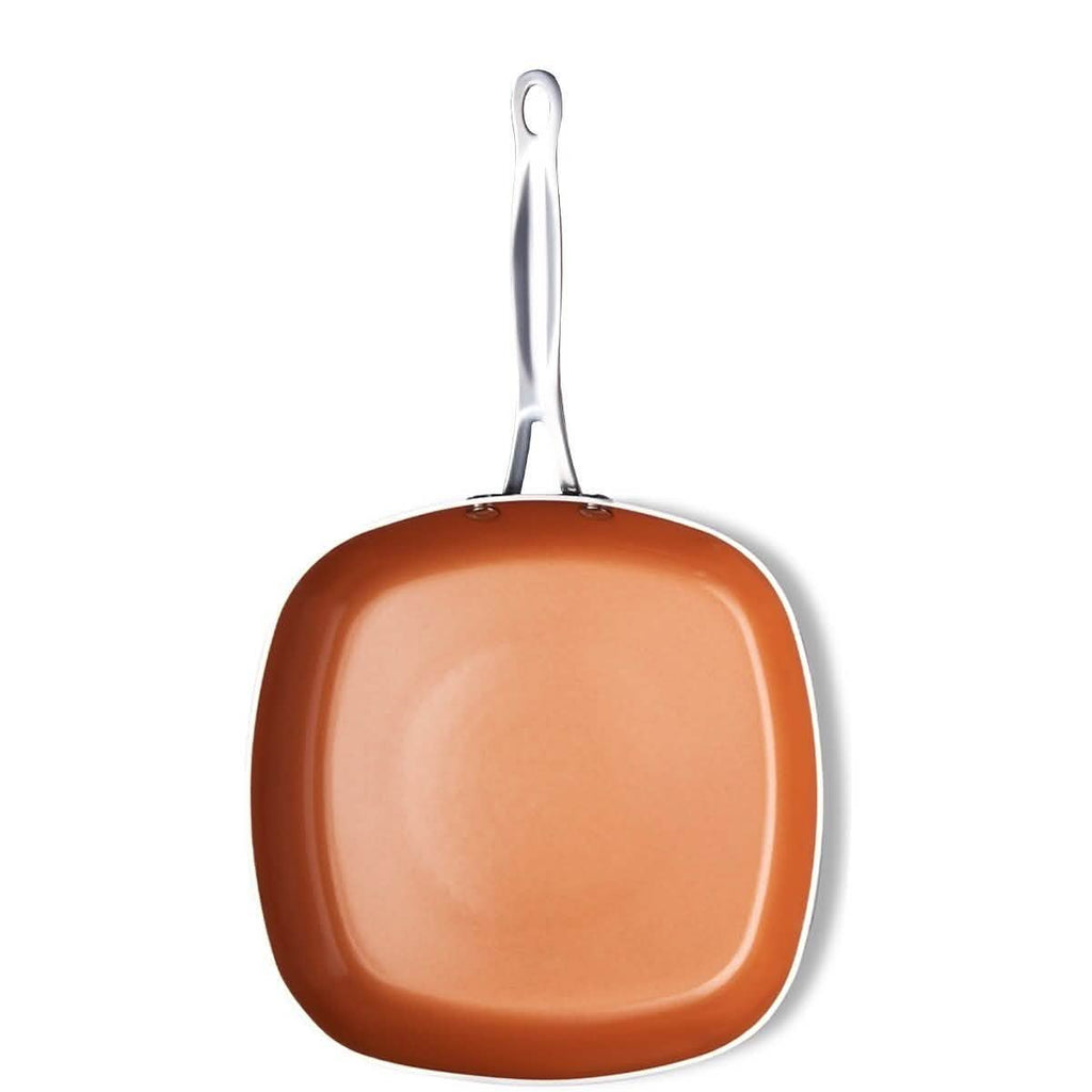 3 Piece Set: Gotham Steel 1682 Nonstick Copper Square Shallow Pan