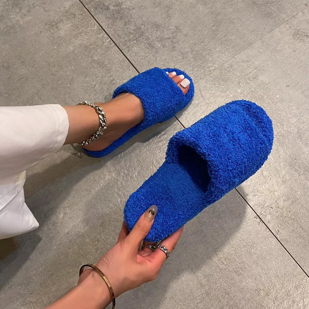 Open Toe Platform Slippers