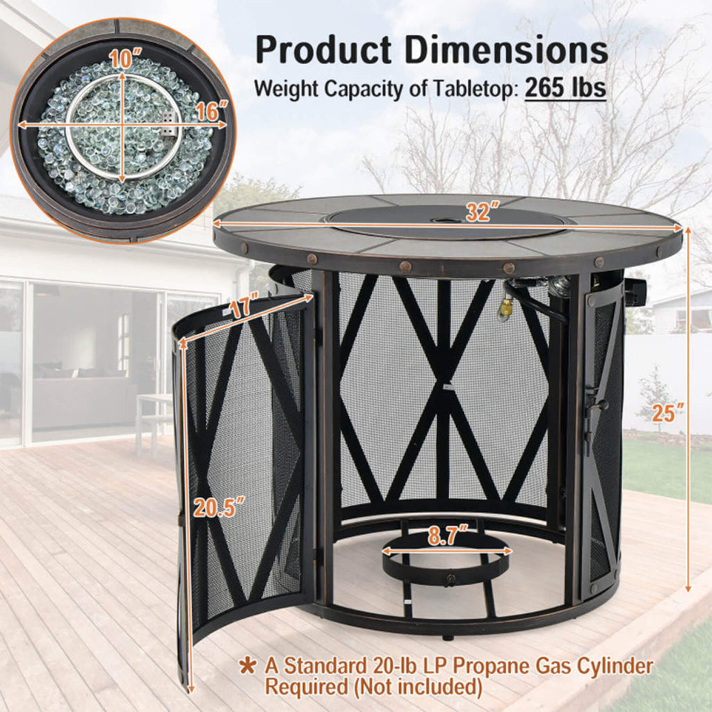 [SAK17432] 30" 30K BTU Fire Pit Table