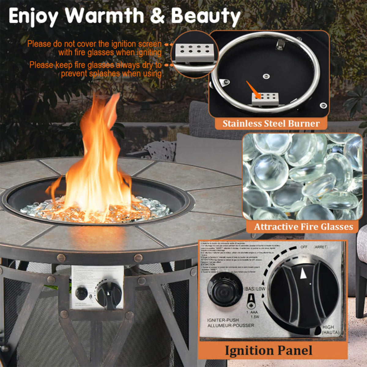 [SAK17432] 30" 30K BTU Fire Pit Table