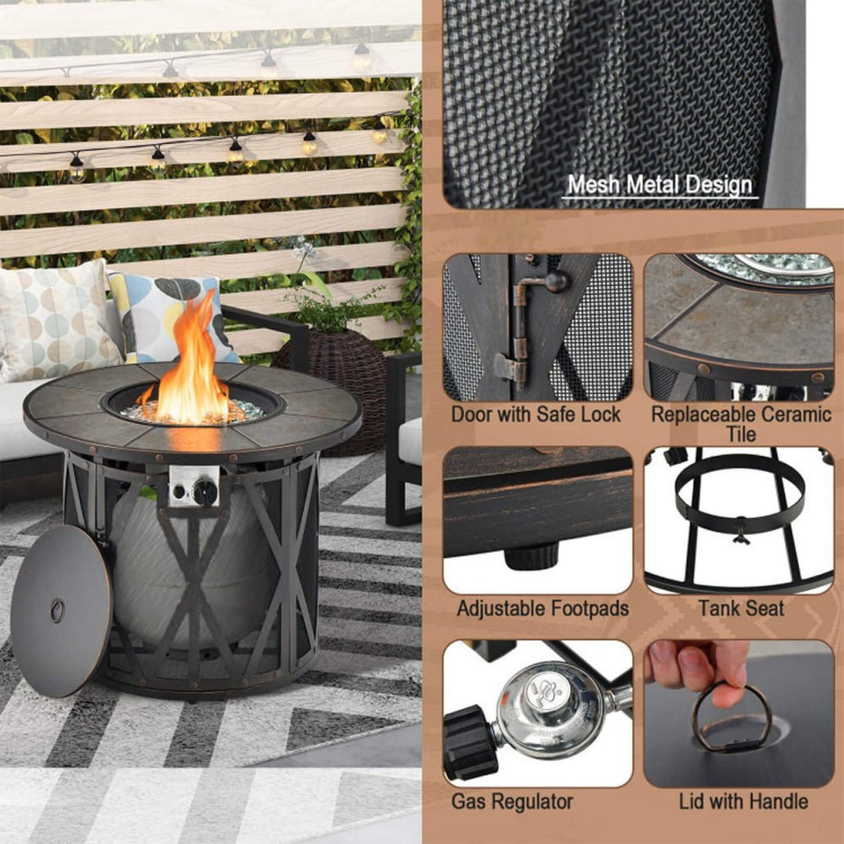 [SAK17432] 30" 30K BTU Fire Pit Table