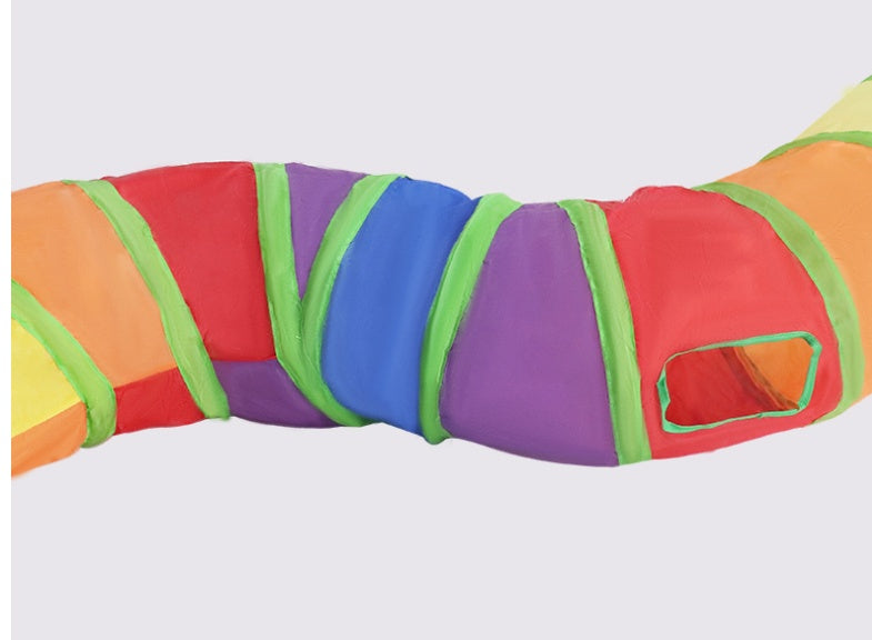 Rainbow S-shaped Cat Tunnel Self-hey Educational Cat Toy Collapsible Cat Tunnel