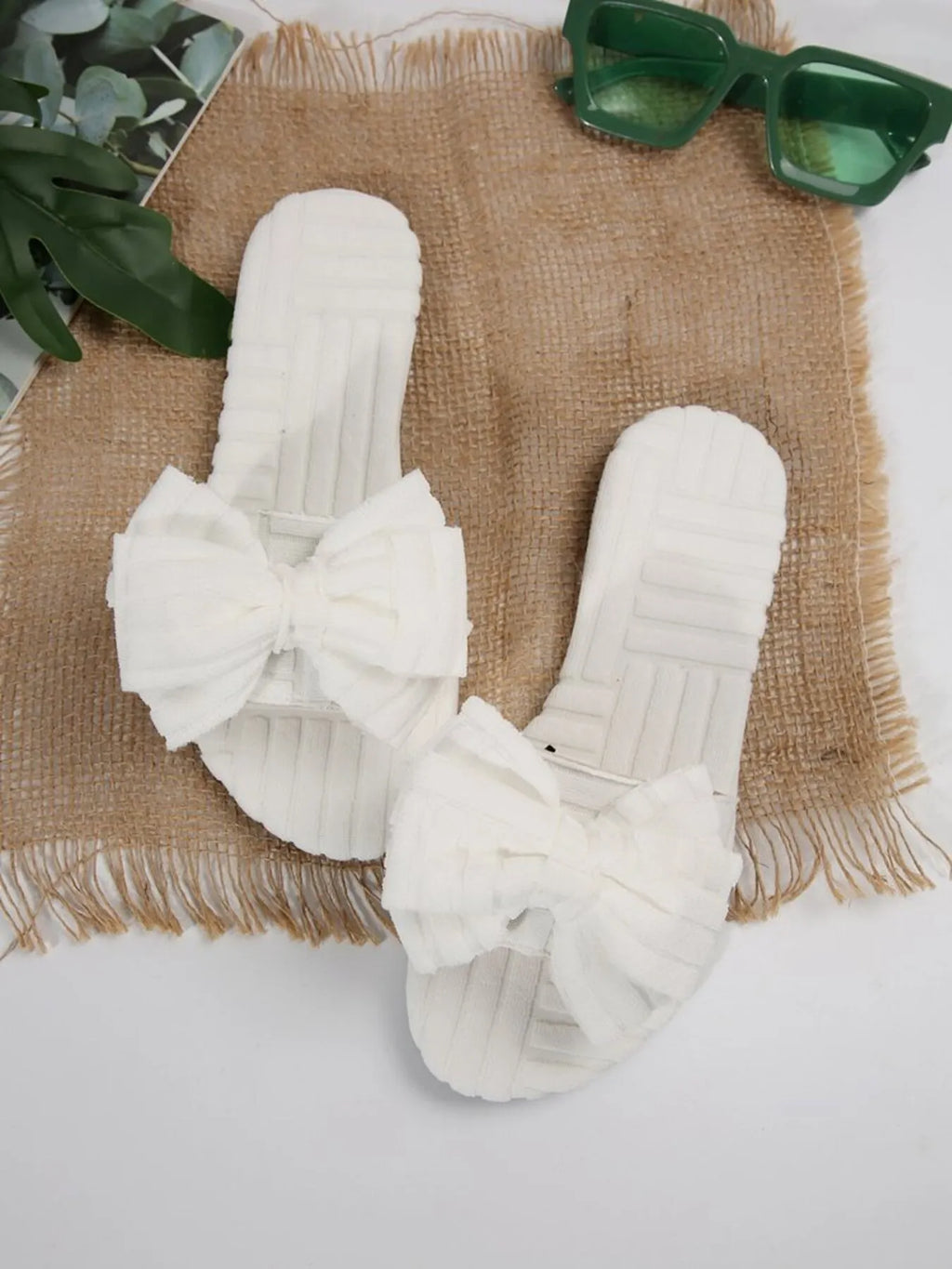 Bow Knot Open Toe Slippers